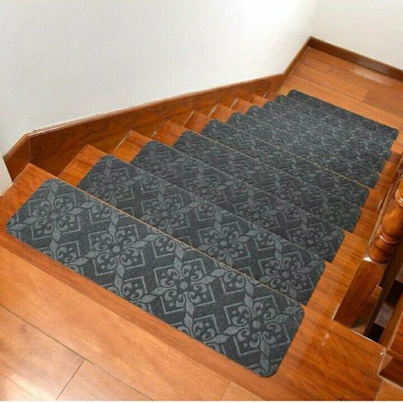 SOLD$$$——- (Set/15 GRAY) Self Adhesive, Non-slip Stair Treads (8”x 30”) Pyatofly - Picture 2 of 7